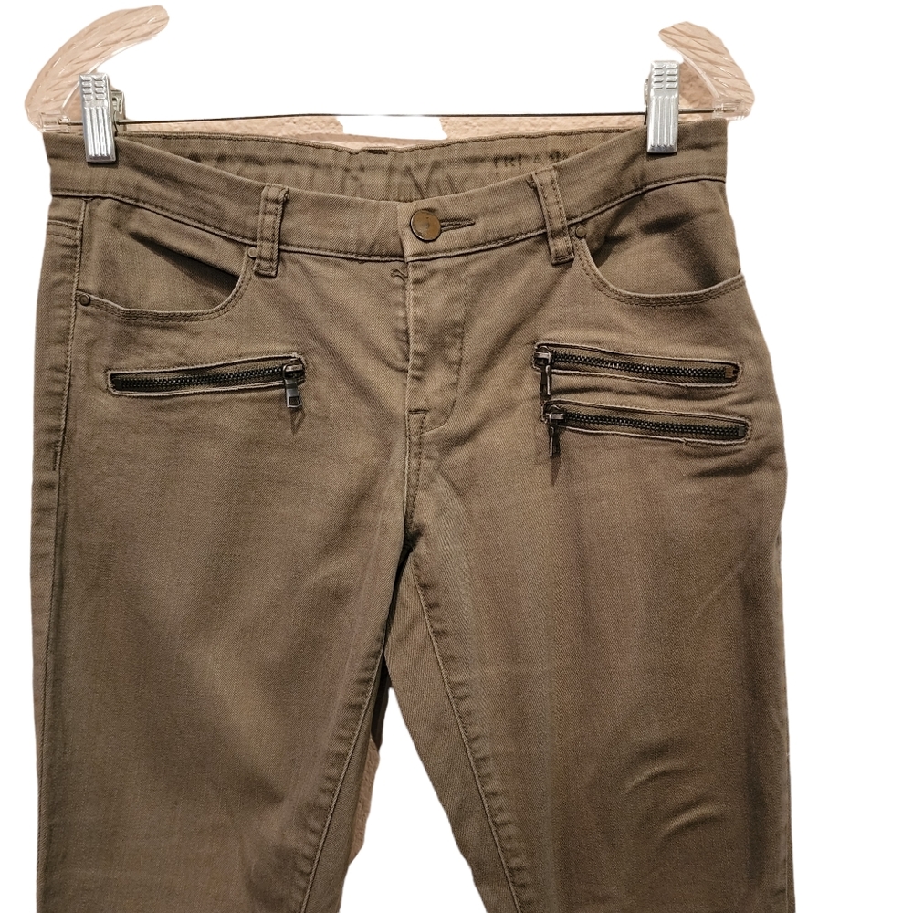 Blanknyc Army Green Zipper Detail Jeans Check measurements for size - Picture 3 of 5